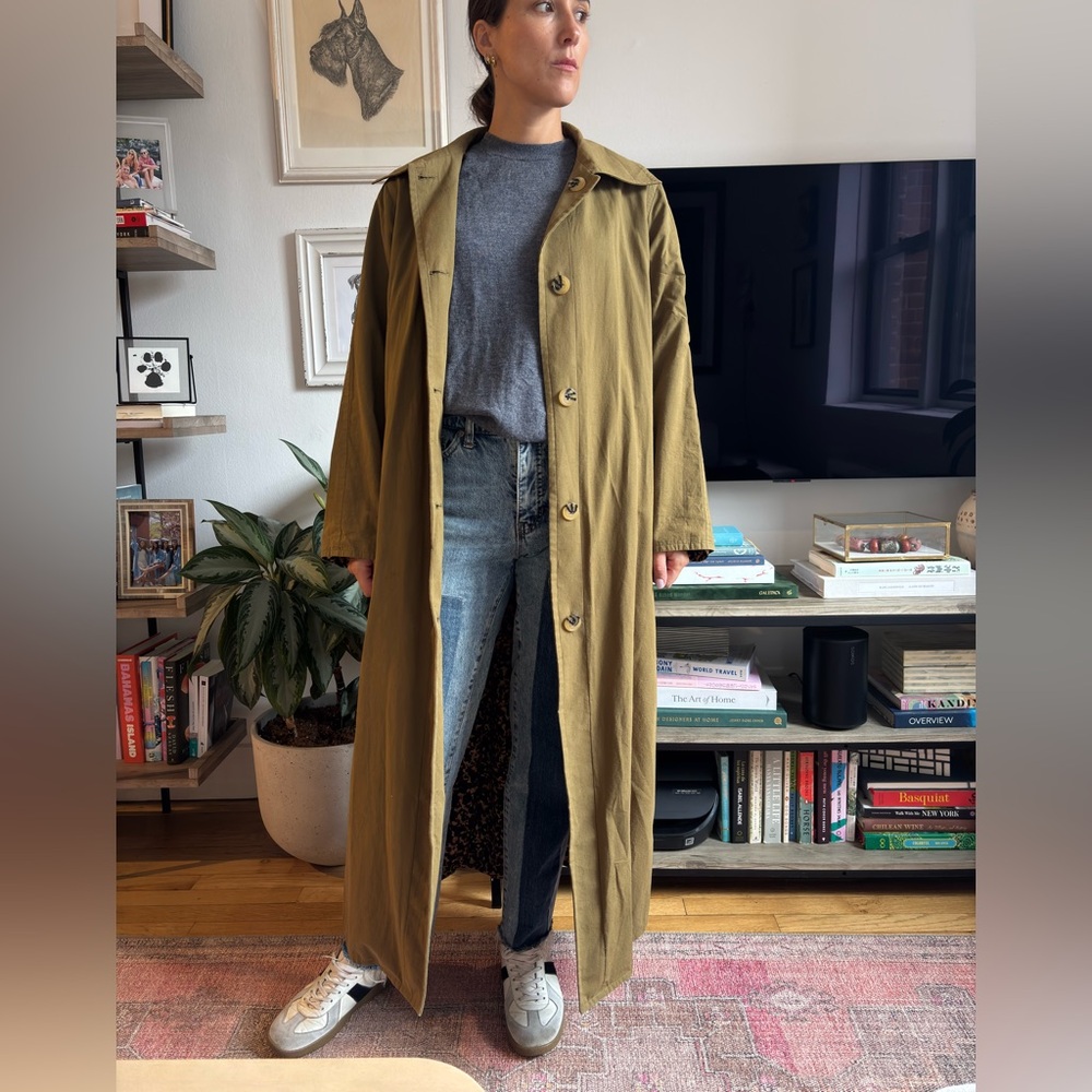 Scotch & Soda Olive Green Long Trench Coat